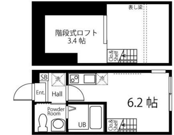 ハーミットクラブハウスAlesia長津田の物件間取画像